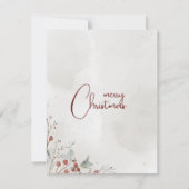 Vrolijk kerstfeest Waterverf winterbessen niet-fot Bedankkaart (Voorkant)