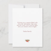 Vrolijk kerstfeest Waterverf winterbessen niet-fot Bedankkaart (Achterkant)