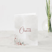 Vrolijk kerstfeest Waterverf winterbessen niet-fot Feestdagen Kaart (Voorkant)