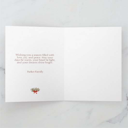 Vrolijk kerstfeest Waterverf winterbessen niet-fot Kaart (Binnen)