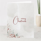 Vrolijk kerstfeest Waterverf winterbessen niet-fot Kaart (Voorkant)