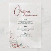 Vrolijk kerstfeest Waterverf winterbessen niet-fot Menu (Voorkant)