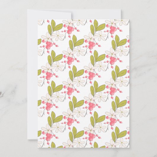 Vrolijk kerstfeest Waterverf Wreath en Berries Kaart (Achterkant)