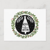 Vrolijk kerstfeest Waterverf Wreath Feestdagenkaart (Voorkant)