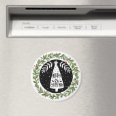 Vrolijk kerstfeest Waterverf Wreath Magneet (Insitu (Vaatwasser))