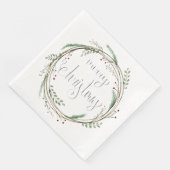 Vrolijk kerstfeest Waterverf Wreath Servet (Hoek)