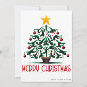 Vrolijk Kerstfeest waterverf yogaschristenboom Feestdagenkaart (Voorkant)