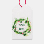 Vrolijk kerstfeest Waterverven Cadeaulabel (Achterkant)