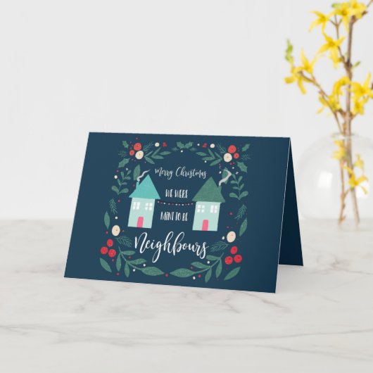 vrolijk kerstfeest.. ...we waren net buren. kaart (Gele Bloem)