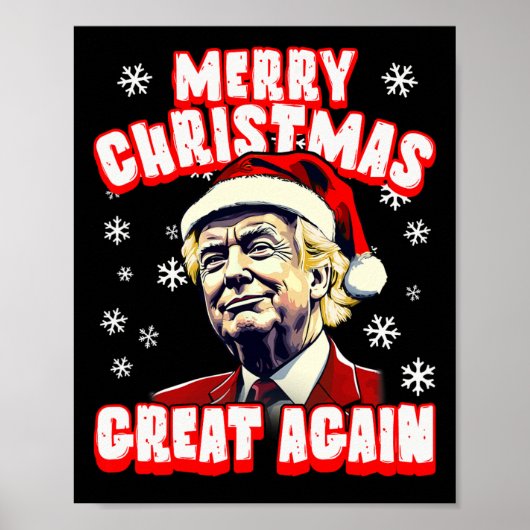 Vrolijk kerstfeest weer kerstmis Trump Santa Trump Poster (Voorkant)
