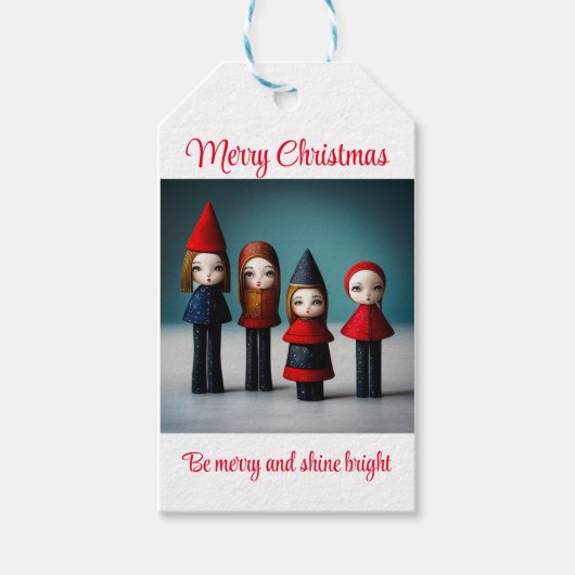 Vrolijk Kerstfeest, wees vrolijk en glans Cadeaulabel (Voorkant)