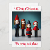 Vrolijk Kerstfeest, wees vrolijk en glans Feestdagenkaart (Voorkant / Achterkant)