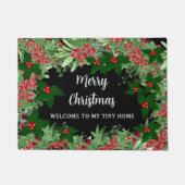 Vrolijk kerstfeest welkom in mijn kleine huis deurmat (Voorkant)
