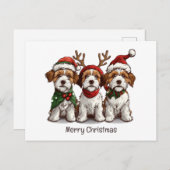 Vrolijk Kerstfeest Welsh Draad Fox Terrier Honden Briefkaart (Voorkant / Achterkant)