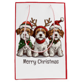 Vrolijk Kerstfeest Welsh Draad Fox Terrier Honden Medium Cadeauzakje