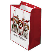 Vrolijk Kerstfeest Welsh Draad Fox Terrier Honden Medium Cadeauzakje (Achterkant Gekanteld)