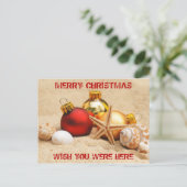 Vrolijk kerstfeest Wens dat je hier was Briefkaart (Staand voorkant)