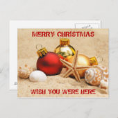 Vrolijk kerstfeest Wens dat je hier was Briefkaart (Voorkant / Achterkant)