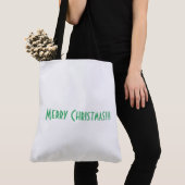 Vrolijk kerstfeest wens Gedrukt winkelen Tote Bag (Dichtbij)