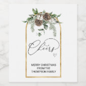 Vrolijk Kerstfeest Wensen Cheers Cadeau voor Vrien Wijn Etiket (Enkel label)