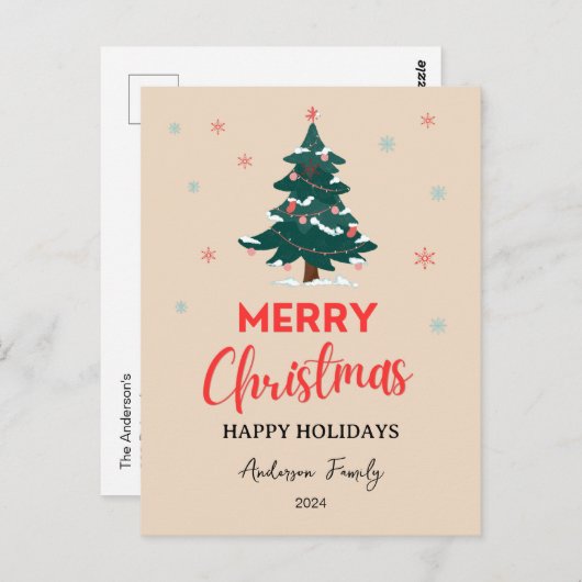 Vrolijk Kerstfeest Wensen u Vreugde Briefkaart (Voorkant / Achterkant)