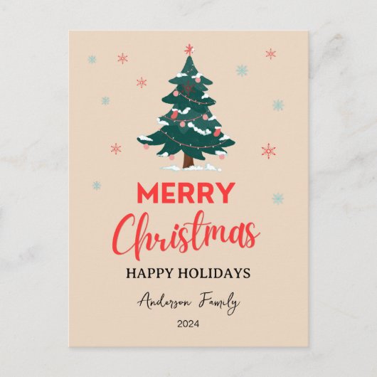 Vrolijk Kerstfeest Wensen u Vreugde Briefkaart (Voorkant)