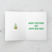 Vrolijk Kerstfeest Wenskaart met Boom en Geschenke Feestdagen Kaart (Binnen)