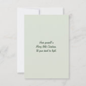 Vrolijk kerstfeest wenskaart. Seizoenen groeten. Kaart (Achterkant)