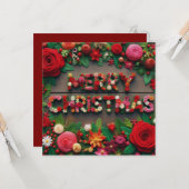 Vrolijk kerstfeest Wenskaarten Kaart (Voorkant / Achterkant in situ)