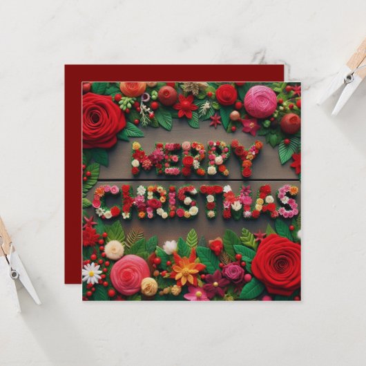 Vrolijk kerstfeest Wenskaarten Kaart (Voorkant / Achterkant in situ)