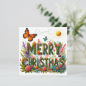 Vrolijk kerstfeest Wenskaarten Kaart (Staand voorkant)