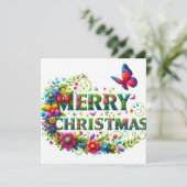 Vrolijk kerstfeest Wenskaarten Kaart (Staand voorkant)