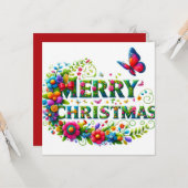 Vrolijk kerstfeest Wenskaarten Kaart (Voorkant / Achterkant in situ)