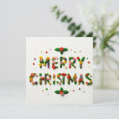 Vrolijk kerstfeest Wenskaarten Kaart (Staand voorkant)