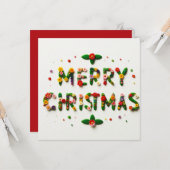Vrolijk kerstfeest Wenskaarten Kaart (Voorkant / Achterkant in situ)