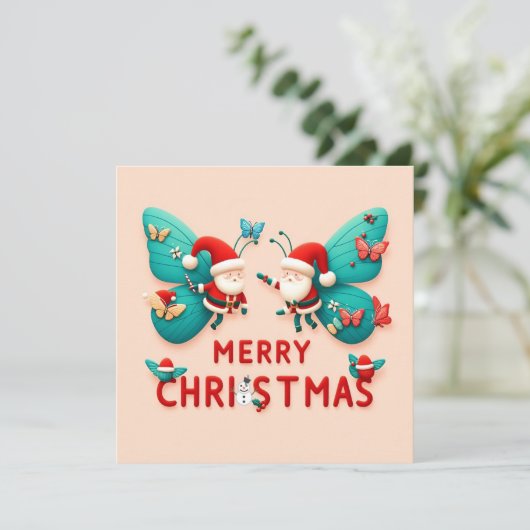 Vrolijk kerstfeest Wenskaarten Kaart (Staand voorkant)