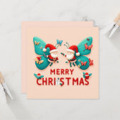 Vrolijk kerstfeest Wenskaarten Kaart (Voorkant / Achterkant in situ)