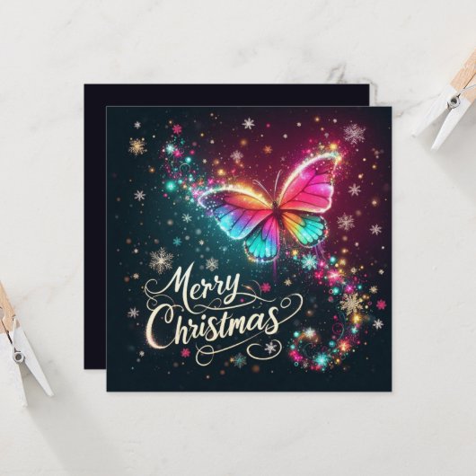 Vrolijk kerstfeest Wenskaarten Kaart (Voorkant / Achterkant in situ)