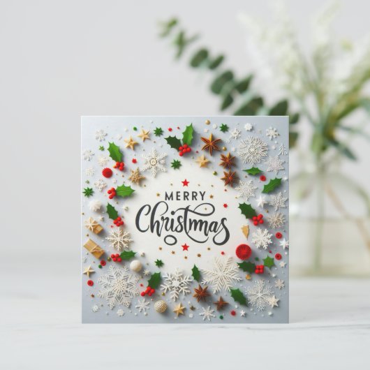 Vrolijk kerstfeest Wenskaarten Kaart (Staand voorkant)