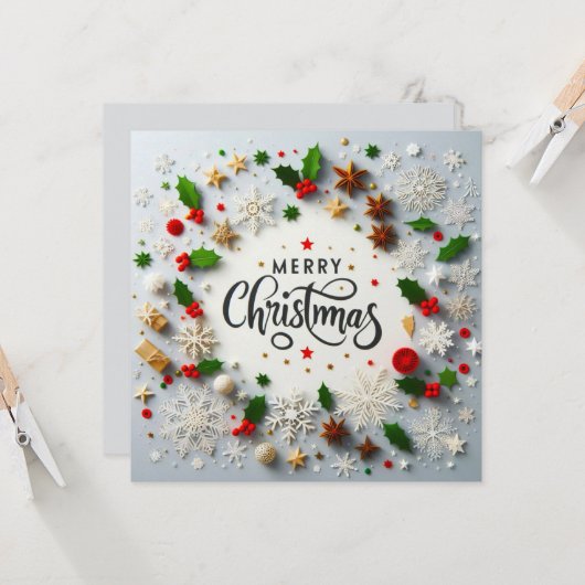 Vrolijk kerstfeest Wenskaarten Kaart (Voorkant / Achterkant in situ)