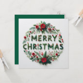 Vrolijk kerstfeest Wenskaarten Kaart (Voorkant / Achterkant in situ)