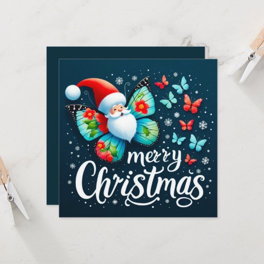 Vrolijk kerstfeest Wenskaarten Kaart (Voorkant / Achterkant in situ)