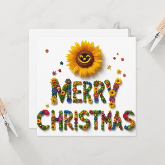 Vrolijk kerstfeest Wenskaarten Kaart (Voorkant / Achterkant in situ)