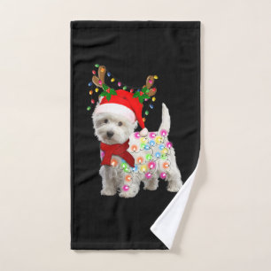Vrolijk kerstfeest Westie Dog Reindeer Cosplay Handdoek