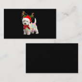 Vrolijk kerstfeest Westie Dog Reindeer Cosplay Visitekaartje (Voorkant / Achterkant)