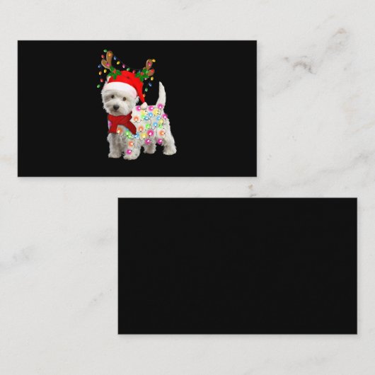 Vrolijk kerstfeest Westie Dog Reindeer Cosplay Visitekaartje (Voorkant / Achterkant)