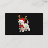 Vrolijk kerstfeest Westie Dog Reindeer Cosplay Visitekaartje (Voorkant)