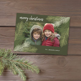 Vrolijk kerstfeest - Whimsica Branches Modern Foto Feestdagenkaart