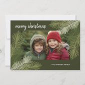 Vrolijk kerstfeest - Whimsica Branches Modern Foto Feestdagenkaart (Voorkant)