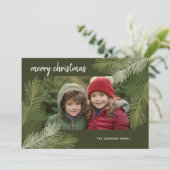 Vrolijk kerstfeest - Whimsica Branches Modern Foto Feestdagenkaart (Staand voorkant)